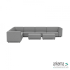 Chill loungeset 10-zits hoek + 2 hockers S (links) Steel