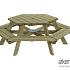 Picknicktafel zeshoek, 225cm