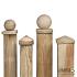 *Paalornament hout Piramide 8.0x8.0cm