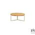 Monaco coffee table dia. 75x33h cm, base alu Oyster, top teak Natural
