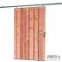 Tuindeur schuifsysteem 15 planks Red Class Wood H195x130cm
