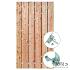 Tuindeur Privacy douglas 90x195cm | RVS inbouwslotset SKG* plank: 1.6x14.0cm / 9 stuks + 1.4x9.0cm / 2 stuks