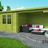 Blokhut - Tuinhuis 28mm groen geïmp Freddy met overkapping Prijs exclusief dakbedekking - dient apart besteld te worden