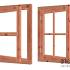 Douglas raam incl. 2 soorten roedes Draairaam B776xH946mm sponningmaat Linksdraaiend