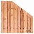 Tuinscherm Casablanca verloop, Red Class Wood geïmpregneerd ME vuren, RVS-geschroefd, 21-planks (19+2) 180 x 180/90 cm