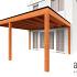 Aanbouwveranda Modena 4300x4850x2700mm (bxdxh) links