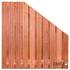 Tuinscherm Dronten, keruing hardhout, RVS-geschroefd, 21-planks (19+2) 180 x 180/90 cm