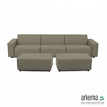 Icon loungeset 6-zits + 2 hockers small Olive Green