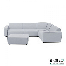 Icon Loungeset 6-zits hoek + hocker small (rechts) Mouse Grey