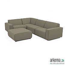 Icon loungeset 6-zits hoek + hocker (links) Olive Green