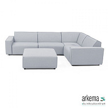 Icon loungeset 6-zits hoek + hocker (rechts) Mouse Grey