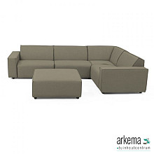 Icon loungeset 6-zits hoek + hocker (rechts) Olive Green