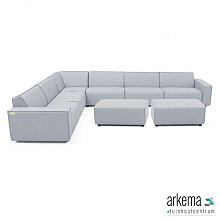 Icon loungeset 10-zits hoek + 2 hockers S (links) Mouse Grey