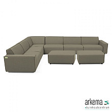 Icon loungeset 10-zits hoek + 2 hockers S (links) Olive Green
