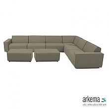 Icon loungeset 10-zits hoek + 2 hockers S (rechts) Olive Green