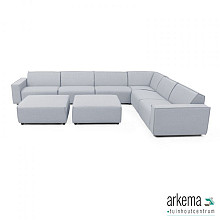 Icon loungeset 10-zits hoek + 2 hockers (rechts) Mouse Grey