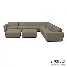 Icon loungeset 10-zits hoek + 2 hockers (rechts) Olive Green