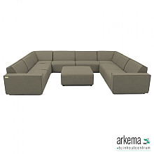 Icon loungeset U-zits + hocker Olive Green