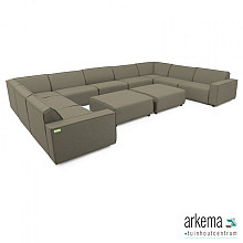 Icon loungeset U-zits large + 2 hockers Olive Green
