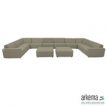 Icon loungeset U-zits extra large + 2 hockers Olive Green