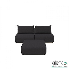 Luxury loungeset straight 220 + hocker Anthracite