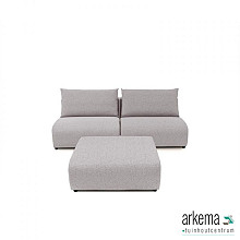 Luxury loungeset straight 220 + hocker Steel