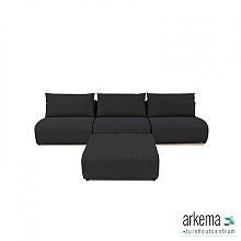 Luxury loungeset straight 330 + hocker Anthracite