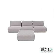 Luxury loungeset straight 330 + hocker Steel