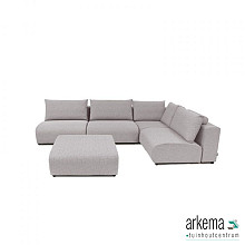 Luxury loungeset corner 230x340 + hocker Steel