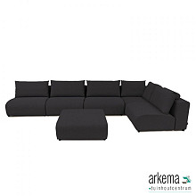 Luxury loungeset corner 230x450 + hocker Anthracite Rechts