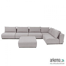 Luxury loungeset corner 230x450 + hocker Steel Rechts