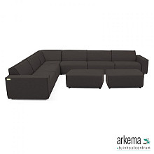 Icon loungeset 10-zits hoek + 2 hockers small (links) div. kleuren