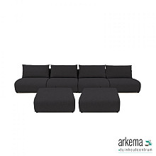 Luxury loungeset straight 440 + 2 hockers Anthracite