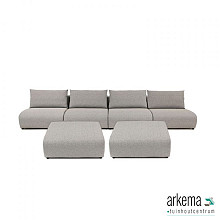 Luxury loungeset straight 440 + 2 hockers Light Taupe