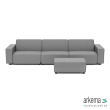 Icon deluxe loungeset 6-zits + hocker small Steel