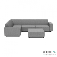 Icon deluxe loungeset 6-zits hoek + hocker (links) Steel