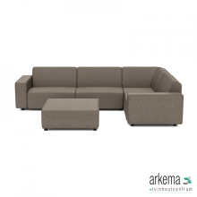 Icon deluxe loungeset 6-zits hoek + hocker (rechts) Charcoal