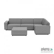 Icon deluxe loungeset 6-zits hoek + hocker (rechts) Steel