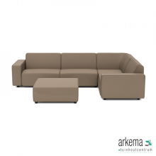 uni loungeset 6-zits hoek + hocker (rechts) Dark Taupe