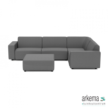 uni loungeset 6-zits hoek + hocker (rechts) Antraciet