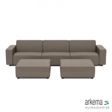 Icon deluxe loungeset 6-zits + 2 hockers Charcoal