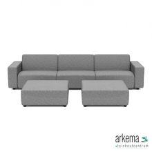 Icon deluxe loungeset 6-zits + 2 hockers Steel