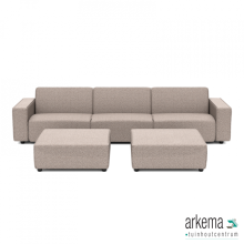 Icon deluxe loungeset 6-zits + 2 hockers Light Taupe
