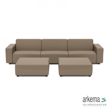 uni loungeset 6-zits + 2 hockers Dark Taupe