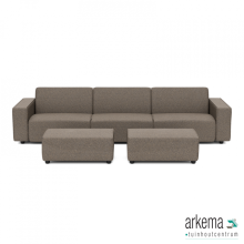Icon deluxe loungeset 6-zits + 2 hockers small Charcoal