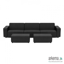 Icon deluxe loungeset 6-zits + 2 hockers small Anthracite