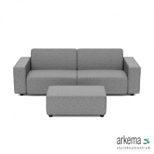 Icon deluxe loungeset 3-zits + hocker small Steel