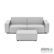 uni loungeset 3-zits + hocker small Dawn Dust