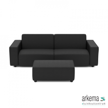 uni loungeset 3-zits + hocker small Wicked Black