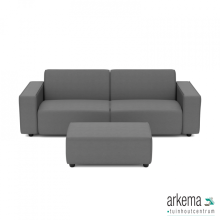 uni loungeset 3-zits + hocker small Antraciet